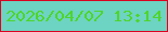 文字の大きさ：3、枠の色：d90020、背景の色：6dd3c2、文字の色：4fd52c 無料ブログパーツのブログ時計