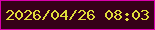 文字の大きさ：3、枠の色：d900ac、背景の色：360018、文字の色：dfdd3a 無料ブログパーツのブログ時計