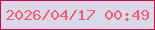 文字の大きさ：4、枠の色：d9034b、背景の色：d8dae8、文字の色：fd5a6f 無料ブログパーツのブログ時計