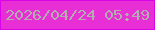 文字の大きさ：4、枠の色：d903e7、背景の色：e72fd5、文字の色：b5acb1 無料ブログパーツのブログ時計