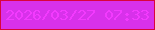 文字の大きさ：2、枠の色：d9043d、背景の色：d831eb、文字の色：f33afe 無料ブログパーツのブログ時計