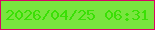文字の大きさ：2、枠の色：d90466、背景の色：79e53f、文字の色：3adf06 無料ブログパーツのブログ時計