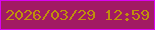 文字の大きさ：3、枠の色：d904f0、背景の色：a21a63、文字の色：bf900c 無料ブログパーツのブログ時計