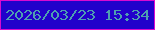 文字の大きさ：2、枠の色：d909d0、背景の色：2101cb、文字の色：4ea0b0 無料ブログパーツのブログ時計