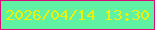 文字の大きさ：2、枠の色：d90b7b、背景の色：60f1a3、文字の色：eff105 無料ブログパーツのブログ時計