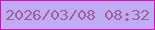 文字の大きさ：5、枠の色：d90eb3、背景の色：c1abf5、文字の色：9c6198 無料ブログパーツのブログ時計