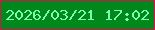 文字の大きさ：1、枠の色：d9104c、背景の色：00881c、文字の色：78ffa8 無料ブログパーツのブログ時計