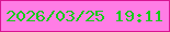 文字の大きさ：5、枠の色：d91591、背景の色：ff7de5、文字の色：15cc17 無料ブログパーツのブログ時計