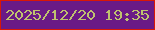 文字の大きさ：4、枠の色：d91705、背景の色：6a1a86、文字の色：bfc26f 無料ブログパーツのブログ時計