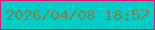 文字の大きさ：2、枠の色：d91778、背景の色：02cec7、文字の色：788354 無料ブログパーツのブログ時計