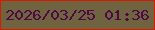 文字の大きさ：5、枠の色：d91900、背景の色：70633f、文字の色：4e0944 無料ブログパーツのブログ時計