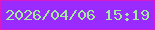 文字の大きさ：2、枠の色：d91ac6、背景の色：992bff、文字の色：a1eca1 無料ブログパーツのブログ時計