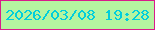 文字の大きさ：2、枠の色：d91b8b、背景の色：b5f4a0、文字の色：01cedb 無料ブログパーツのブログ時計