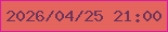文字の大きさ：1、枠の色：d91ba1、背景の色：e3655d、文字の色：6f3459 無料ブログパーツのブログ時計