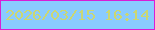 文字の大きさ：4、枠の色：d91dd6、背景の色：8acbff、文字の色：cbd772 無料ブログパーツのブログ時計