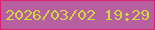 文字の大きさ：3、枠の色：d92172、背景の色：b85fa0、文字の色：cfd740 無料ブログパーツのブログ時計