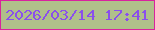 文字の大きさ：5、枠の色：d9229e、背景の色：b0bf8a、文字の色：8a4fec 無料ブログパーツのブログ時計