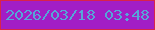 文字の大きさ：3、枠の色：d9234a、背景の色：a21ec5、文字の色：56a6d8 無料ブログパーツのブログ時計