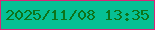 文字の大きさ：4、枠の色：d92677、背景の色：06c094、文字の色：0d741a 無料ブログパーツのブログ時計