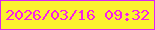 文字の大きさ：2、枠の色：d926f4、背景の色：fcf230、文字の色：f820e6 無料ブログパーツのブログ時計