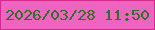 文字の大きさ：1、枠の色：d9288b、背景の色：f064c1、文字の色：316e25 無料ブログパーツのブログ時計