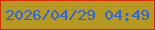 文字の大きさ：2、枠の色：d92905、背景の色：b59922、文字の色：2a64df 無料ブログパーツのブログ時計