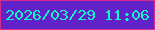 文字の大きさ：3、枠の色：d92a8d、背景の色：6222ca、文字の色：0ef7c7 無料ブログパーツのブログ時計