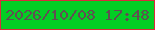 文字の大きさ：5、枠の色：d92b3c、背景の色：03ce24、文字の色：614e52 無料ブログパーツのブログ時計