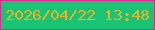 文字の大きさ：2、枠の色：d92b8d、背景の色：19c574、文字の色：e8b42b 無料ブログパーツのブログ時計