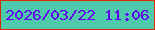 文字の大きさ：4、枠の色：d92c03、背景の色：4fc9ab、文字の色：6201ed 無料ブログパーツのブログ時計
