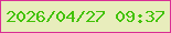文字の大きさ：5、枠の色：d92e95、背景の色：e8edbc、文字の色：41c206 無料ブログパーツのブログ時計