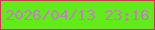 文字の大きさ：4、枠の色：d92f5b、背景の色：61ec19、文字の色：c080c4 無料ブログパーツのブログ時計