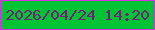 文字の大きさ：1、枠の色：d92fea、背景の色：01c434、文字の色：702076 無料ブログパーツのブログ時計