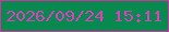 文字の大きさ：5、枠の色：d930a1、背景の色：078950、文字の色：de3fbe 無料ブログパーツのブログ時計