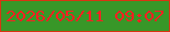文字の大きさ：5、枠の色：d93412、背景の色：389728、文字の色：fb1f21 無料ブログパーツのブログ時計