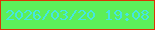 文字の大きさ：1、枠の色：d93505、背景の色：5cef5a、文字の色：45e5e2 無料ブログパーツのブログ時計