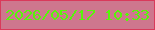 文字の大きさ：5、枠の色：d93a5b、背景の色：ce778e、文字の色：56f609 無料ブログパーツのブログ時計