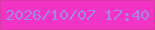 文字の大きさ：4、枠の色：d93ba5、背景の色：f233c3、文字の色：a288e4 無料ブログパーツのブログ時計