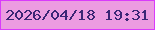 文字の大きさ：2、枠の色：d93bfb、背景の色：ec9ce1、文字の色：3b2675 無料ブログパーツのブログ時計