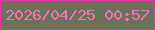 文字の大きさ：4、枠の色：d93ca3、背景の色：6b725a、文字の色：f970bb 無料ブログパーツのブログ時計