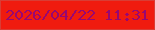 文字の大きさ：2、枠の色：d93d35、背景の色：f01b0f、文字の色：980773 無料ブログパーツのブログ時計