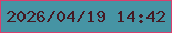 文字の大きさ：5、枠の色：d93f6d、背景の色：4694a4、文字の色：451a23 無料ブログパーツのブログ時計