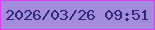文字の大きさ：2、枠の色：d93fee、背景の色：a28cdb、文字の色：2c297a 無料ブログパーツのブログ時計