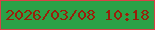 文字の大きさ：4、枠の色：d94147、背景の色：2ba147、文字の色：991f0a 無料ブログパーツのブログ時計