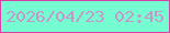 文字の大きさ：3、枠の色：d941a9、背景の色：75fcd1、文字の色：c597cb 無料ブログパーツのブログ時計