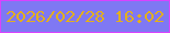 文字の大きさ：4、枠の色：d942fe、背景の色：7f78f3、文字の色：e2af1e 無料ブログパーツのブログ時計
