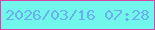 文字の大きさ：1、枠の色：d943a3、背景の色：70f6ea、文字の色：6cadee 無料ブログパーツのブログ時計