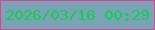 文字の大きさ：5、枠の色：d9468b、背景の色：7aa3b7、文字の色：10d14b 無料ブログパーツのブログ時計