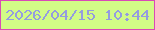 文字の大きさ：2、枠の色：d949b6、背景の色：d2fb86、文字の色：949ce0 無料ブログパーツのブログ時計