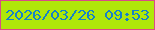文字の大きさ：4、枠の色：d94c87、背景の色：afe80a、文字の色：1582c7 無料ブログパーツのブログ時計